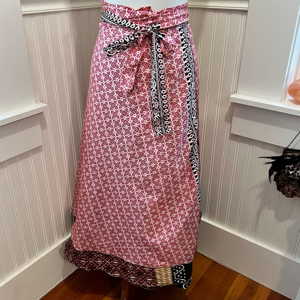 Darn Good Yarn CL Wrap Maxi Skirt - Warm Tones - Size XL (14-20)